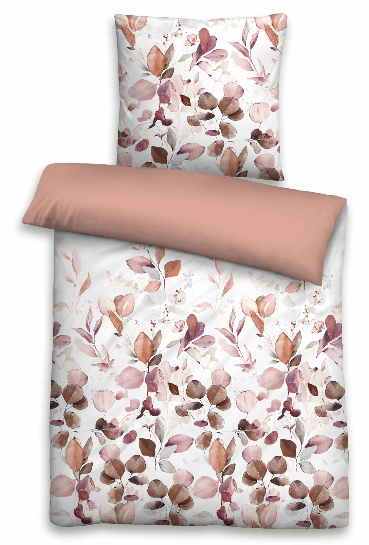 Biberna Tencel Bettwäsche 'Floral' 135 x 200 cm Terra
